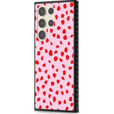 Red on Pink Dalmatian Polka Dot Spots