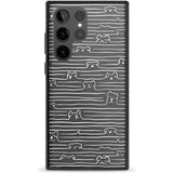 Dog Line Art - White Phone Case Samsung S22 Ultra / Black Impact Case,Samsung S23 Ultra / Black Impact Case Blanc Space