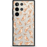 Chihuahua Watercolour Dog Pattern Phone Case Samsung S22 Ultra / Black Impact Case,Samsung S23 Ultra / Black Impact Case Blanc Space