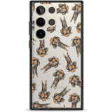 Doberman Watercolour Dog Pattern Phone Case Samsung S22 Ultra / Black Impact Case,Samsung S23 Ultra / Black Impact Case Blanc Space