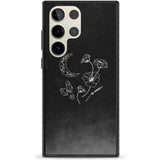 Crescent Moon Collection Phone Case Samsung S22 Ultra / Black Impact Case,Samsung S23 Ultra / Black Impact Case Blanc Space