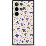 Violet Floral Pattern Design - Cream