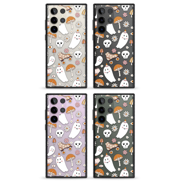 Cute Ghost and Skulls Pattern Impact Phone Case for Samsung Galaxy S24 Ultra , Samsung Galaxy S23 Ultra, Samsung Galaxy S22 Ultra