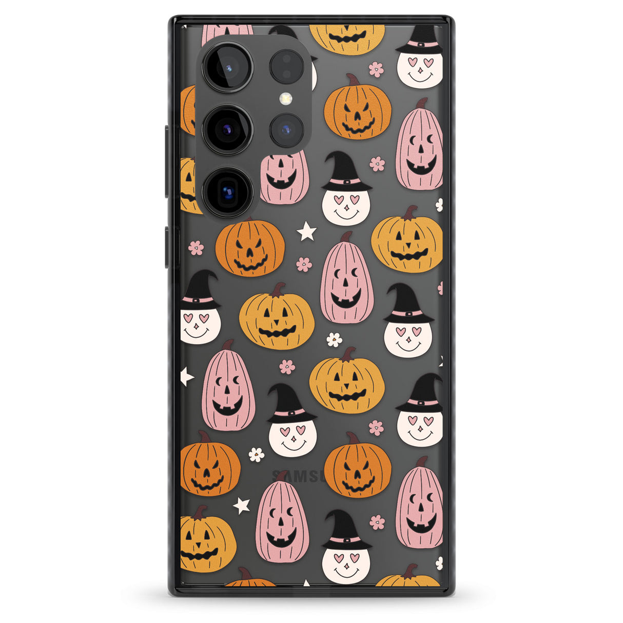 Witches and Pumpkins Pattern Impact Phone Case for Samsung Galaxy S24 Ultra , Samsung Galaxy S23 Ultra, Samsung Galaxy S22 Ultra