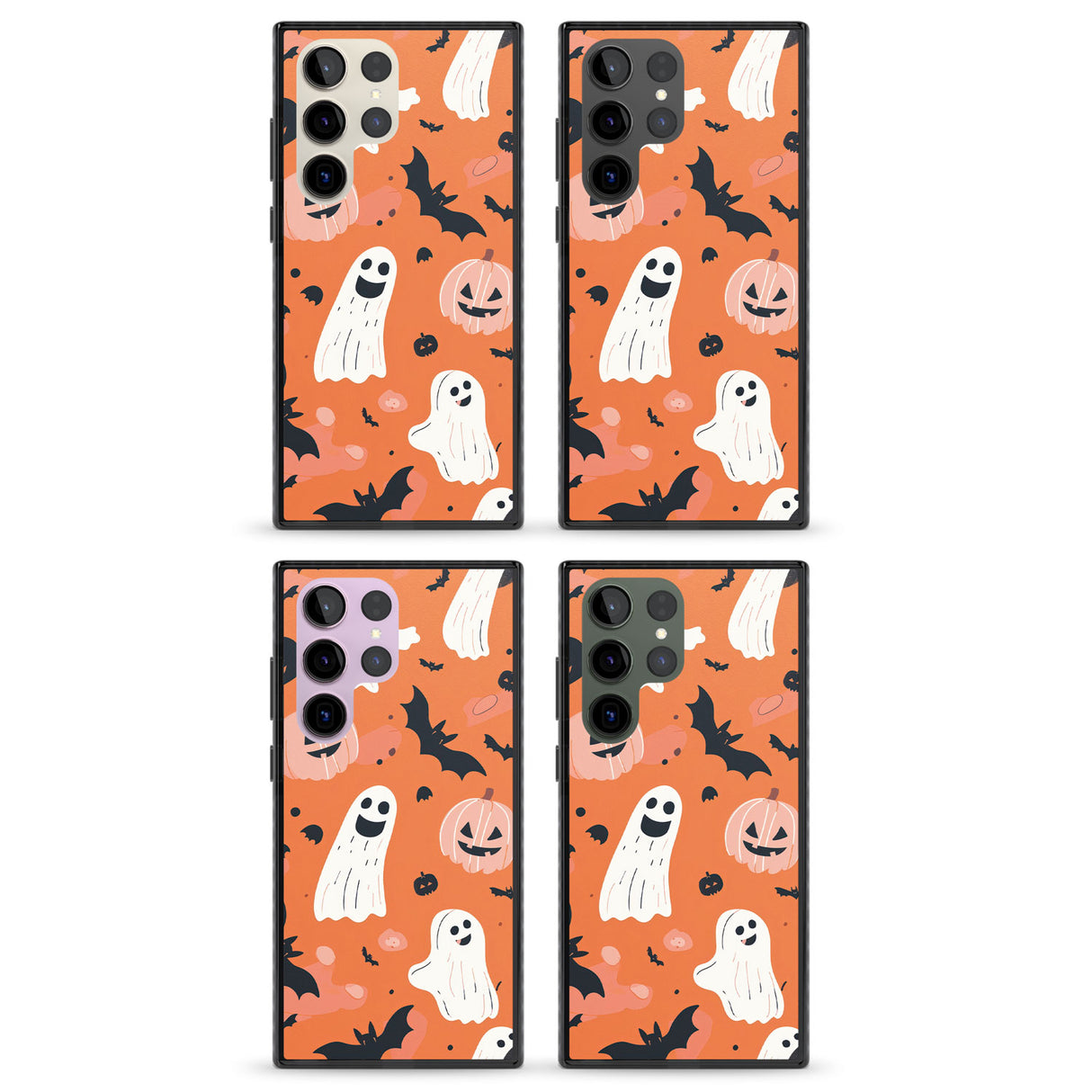 Orange Halloween Pattern Impact Phone Case for Samsung Galaxy S24 Ultra , Samsung Galaxy S23 Ultra, Samsung Galaxy S22 Ultra