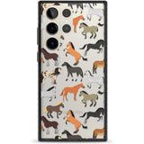 Horse Pattern Phone Case Samsung S22 Ultra / Black Impact Case,Samsung S23 Ultra / Black Impact Case Blanc Space