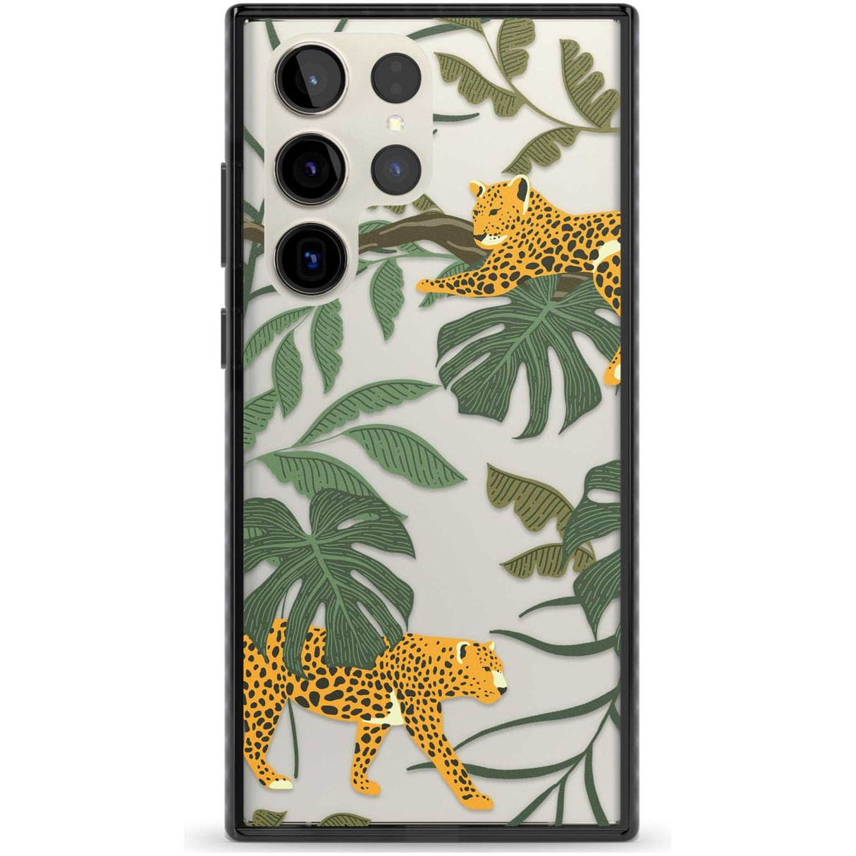 Two Jaguars & Foliage Jungle Cat Pattern