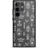 Black Tribal Palms Phone Case Samsung S22 Ultra / Black Impact Case,Samsung S23 Ultra / Black Impact Case Blanc Space