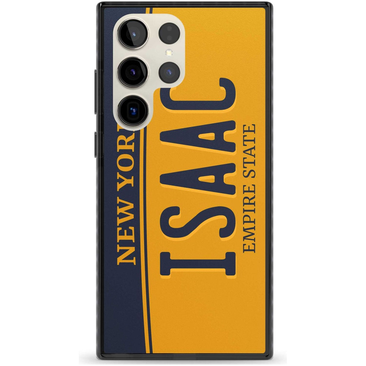 New York License Plate Custom Phone Case Samsung S22 Ultra / Black Impact Case,Samsung S23 Ultra / Black Impact Case Blanc Space