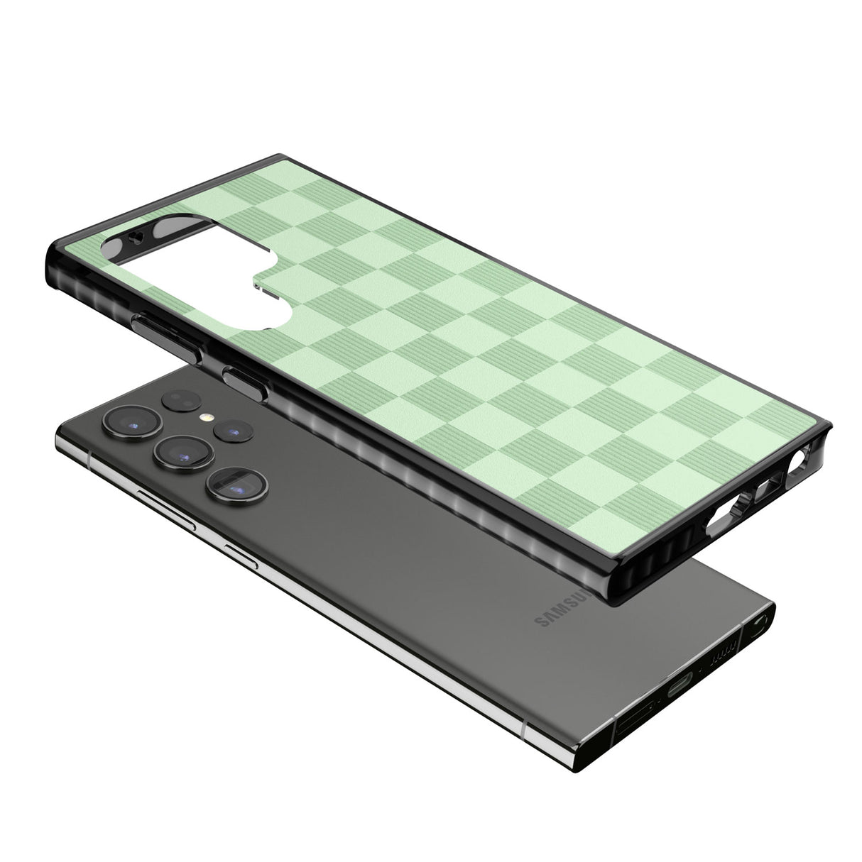 SEAFOAM CHECKERED Impact Phone Case for Samsung Galaxy S24 Ultra , Samsung Galaxy S23 Ultra, Samsung Galaxy S22 Ultra