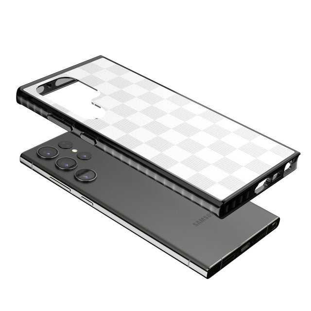 WHITE CHECKERED Impact Phone Case for Samsung Galaxy S24 Ultra , Samsung Galaxy S23 Ultra, Samsung Galaxy S22 Ultra