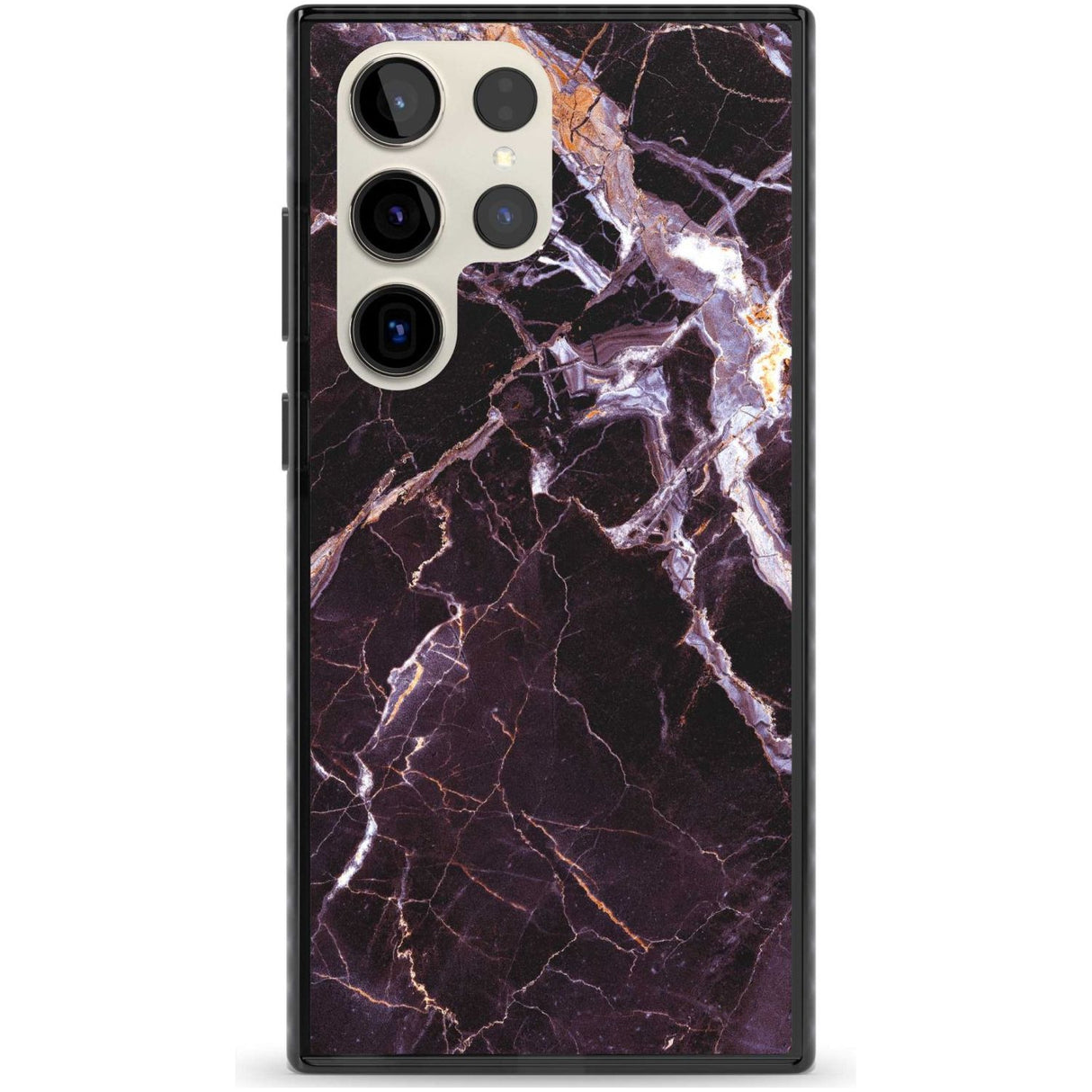 Black, Purple & Yellow shattered Marble Phone Case Samsung S22 Ultra / Black Impact Case,Samsung S23 Ultra / Black Impact Case Blanc Space