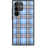 Blue Plaid Phone Case Samsung S23 Ultra / Black Impact Case Blanc Space