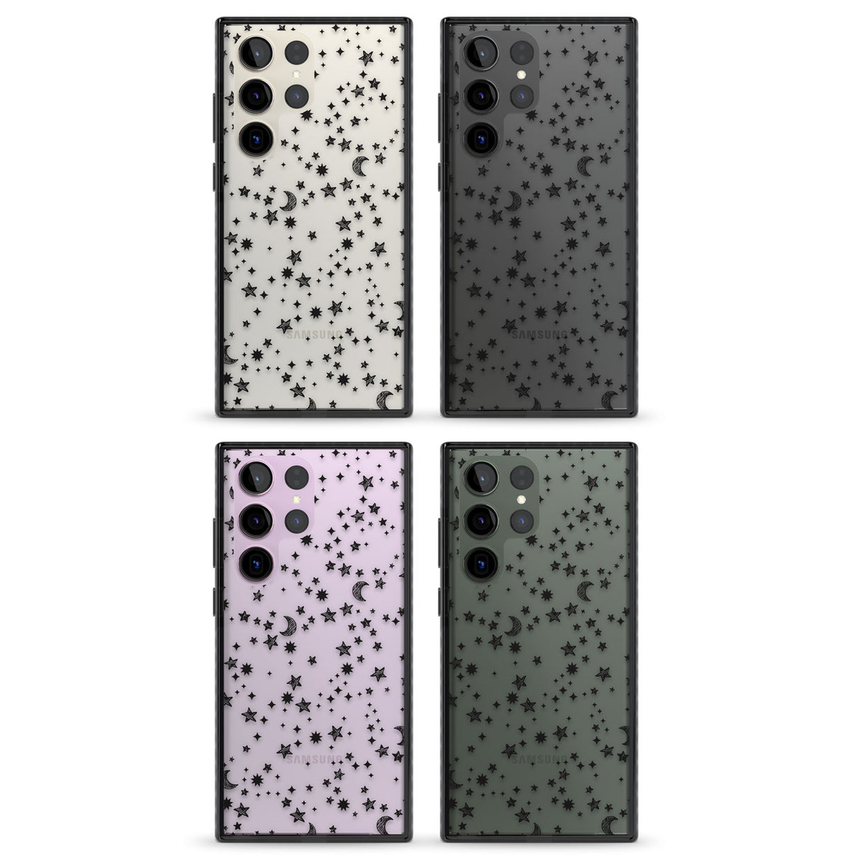 Black Cosmic Galaxy Pattern Impact Phone Case for Samsung Galaxy S24 Ultra , Samsung Galaxy S23 Ultra, Samsung Galaxy S22 Ultra