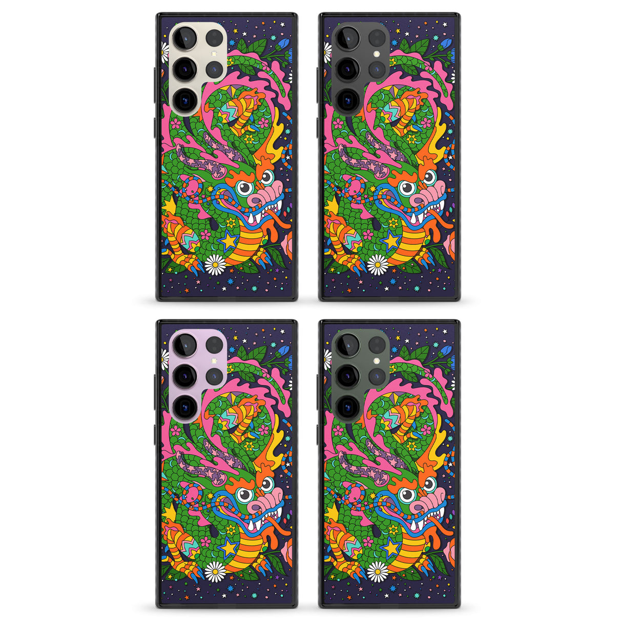 Psychedelic Jungle Dragon (Purple) Impact Phone Case for Samsung Galaxy S24 Ultra , Samsung Galaxy S23 Ultra, Samsung Galaxy S22 Ultra