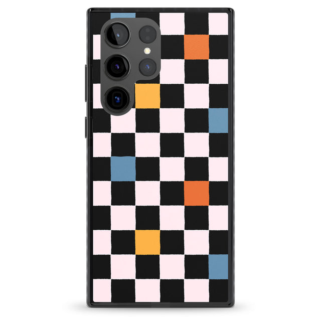 Vibrant Retro Checkered Impact Phone Case for Samsung Galaxy S24 Ultra , Samsung Galaxy S23 Ultra, Samsung Galaxy S22 Ultra