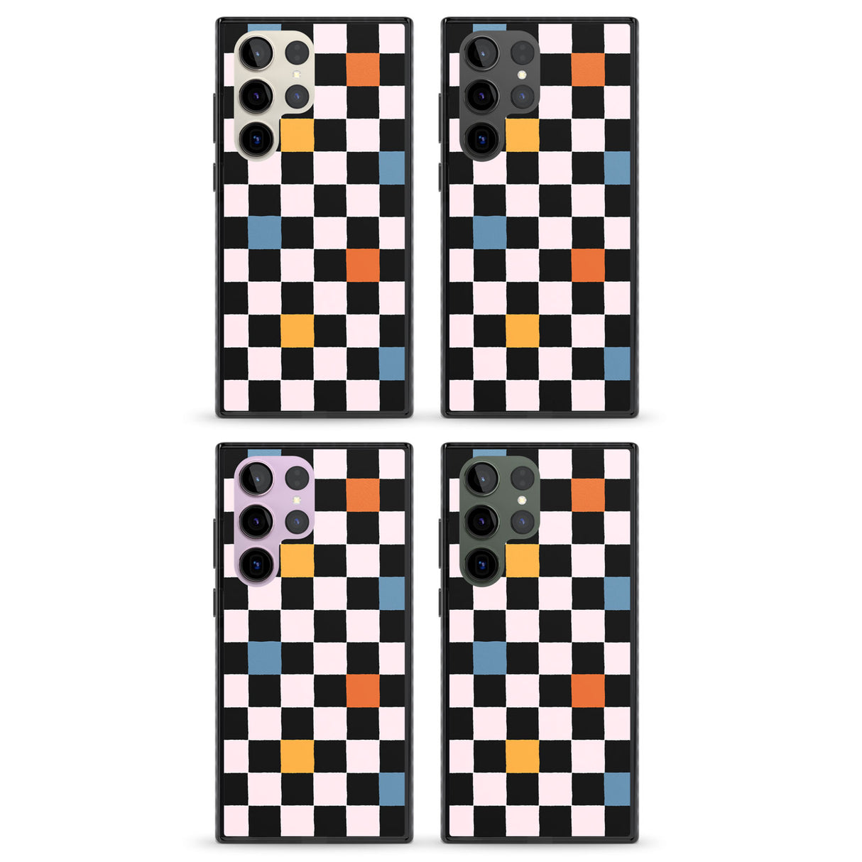 Vibrant Retro Checkered Impact Phone Case for Samsung Galaxy S24 Ultra , Samsung Galaxy S23 Ultra, Samsung Galaxy S22 Ultra