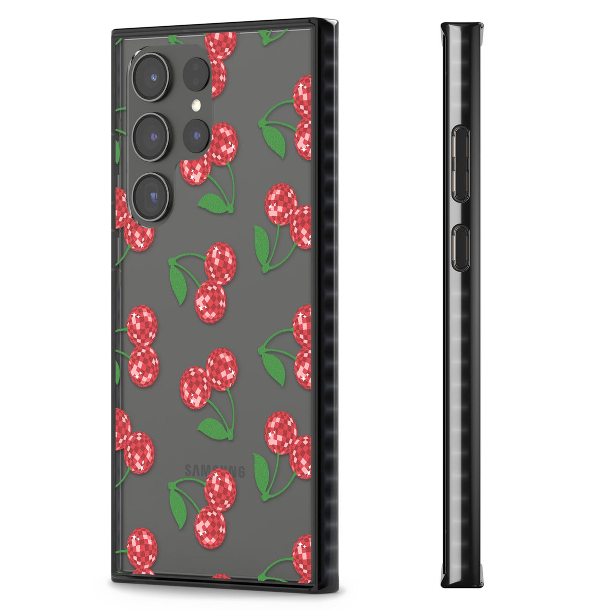 Disco Cherry Pattern Impact Phone Case for Samsung Galaxy S24 Ultra , Samsung Galaxy S23 Ultra, Samsung Galaxy S22 Ultra