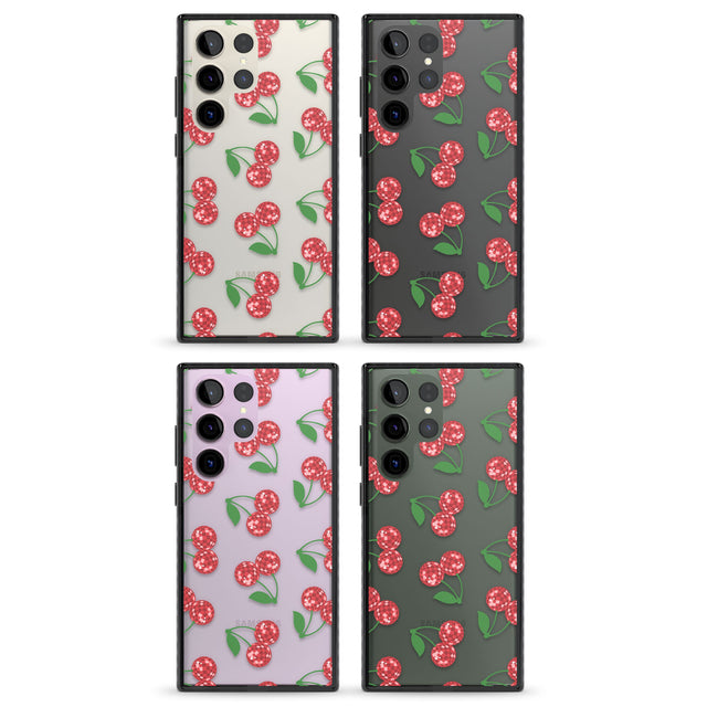 Disco Cherry Pattern Impact Phone Case for Samsung Galaxy S24 Ultra , Samsung Galaxy S23 Ultra, Samsung Galaxy S22 Ultra