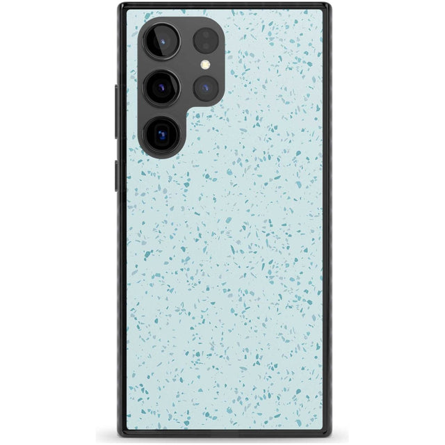 Light Blue Terrazzo Pattern Phone Case Samsung S22 Ultra / Black Impact Case,Samsung S23 Ultra / Black Impact Case Blanc Space