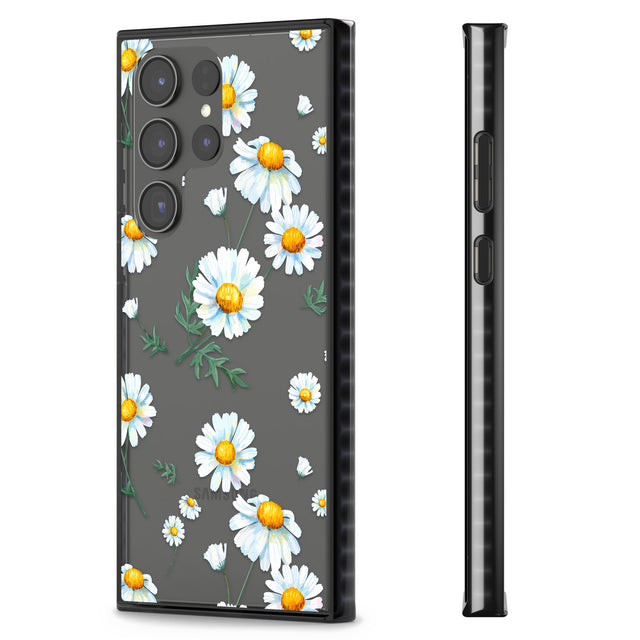 Vintage Painted Daisies Impact Phone Case for Samsung Galaxy S24 Ultra , Samsung Galaxy S23 Ultra, Samsung Galaxy S22 Ultra