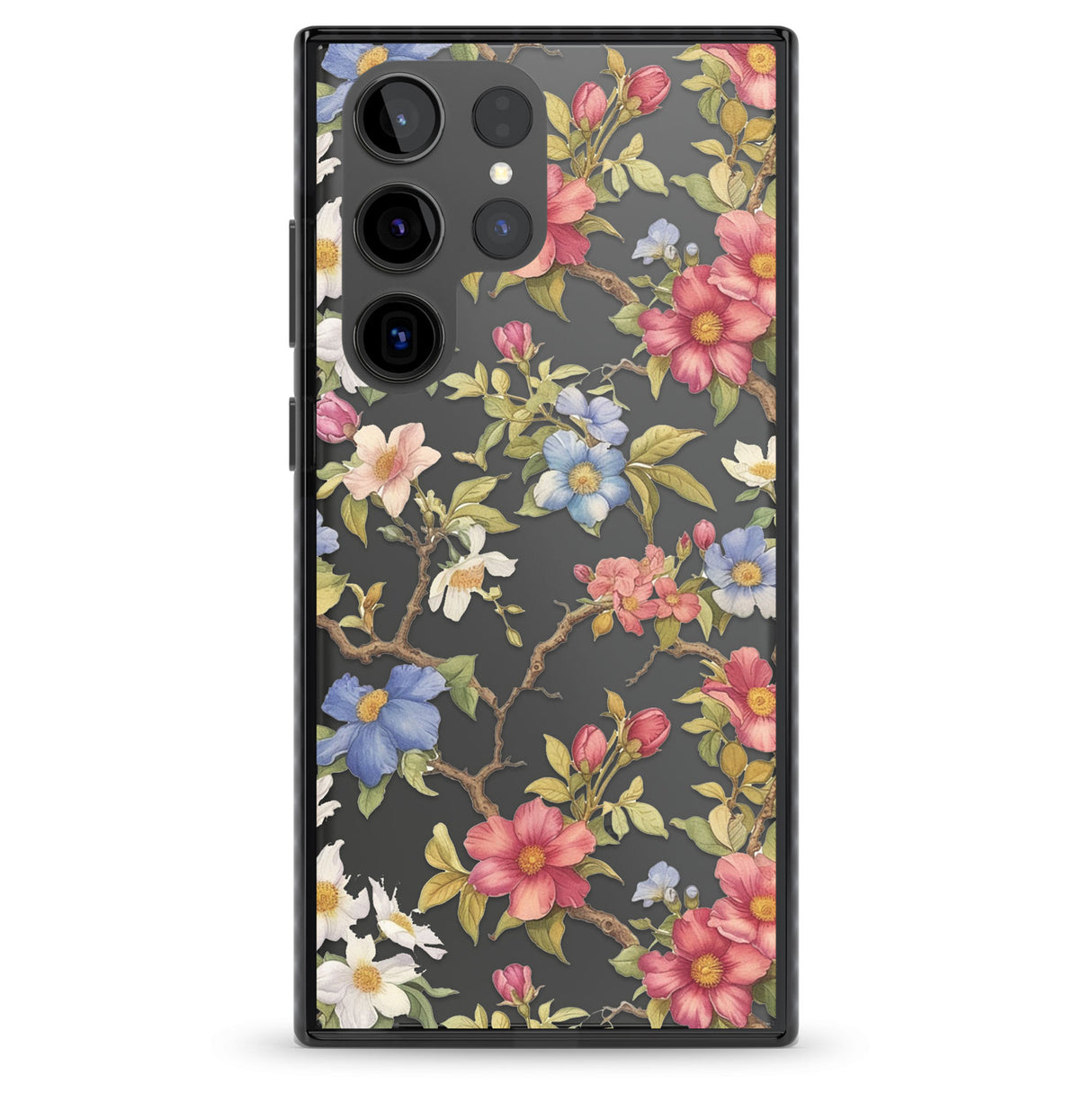 Vintage Vines & Flowers Impact Phone Case for Samsung Galaxy S24 Ultra , Samsung Galaxy S23 Ultra, Samsung Galaxy S22 Ultra