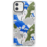 Blue & Grey Daisies Pattern iPhone Case  Impact Case Phone Case - Case Warehouse