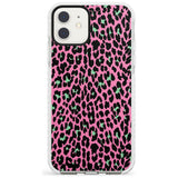 Green on Pink Leopard Print Pattern Impact Phone Case for iPhone 11