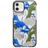 Blue & Grey Daisies Pattern iPhone Case  Black Impact Phone Case - Case Warehouse