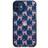 Pink and Blue Cat Pattern Black Impact Phone Case for iPhone 11 Pro Max