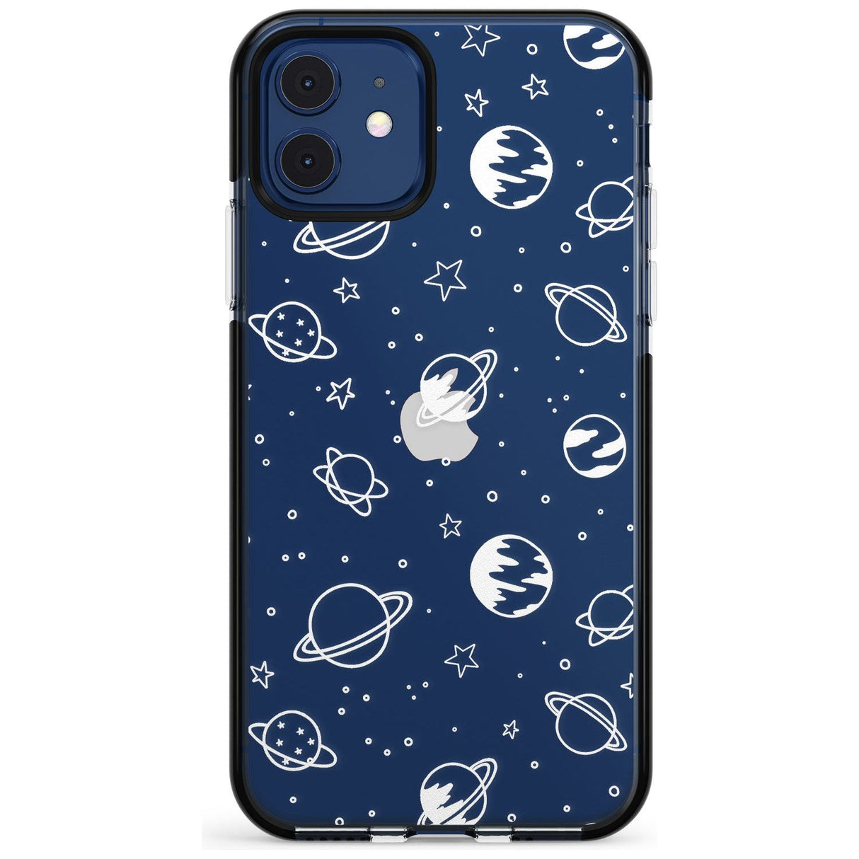 Outer Space Outlines: White on Clear Pink Fade Impact Phone Case for iPhone 11 Pro Max