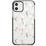 White Bunnies and Carrots Black Impact Phone Case for iPhone 11 Pro Max