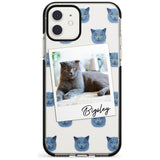 Personalised English Blue Cat Photo Black Impact Phone Case for iPhone 11 Pro Max