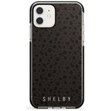 Minimal Lettering Dark Leopard Black Impact Phone Case for iPhone 11