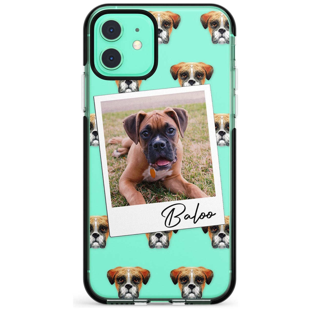 Boxer - Custom Dog Photo Pink Fade Impact Phone Case for iPhone 11 Pro Max