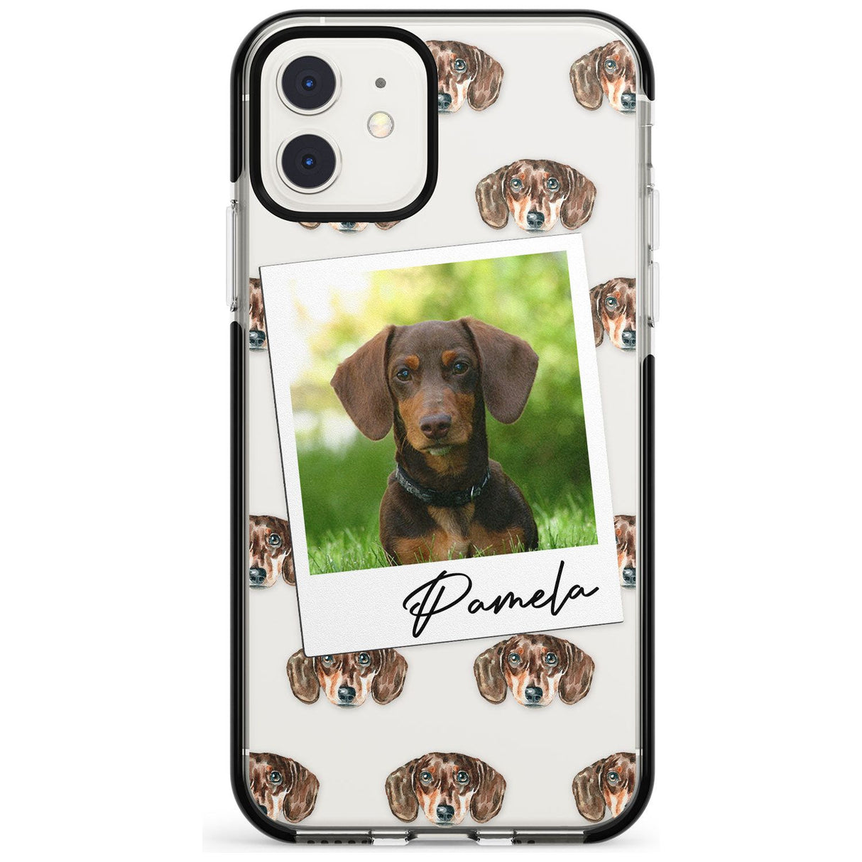 Dachshund, Brown - Custom Dog Photo Pink Fade Impact Phone Case for iPhone 11 Pro Max