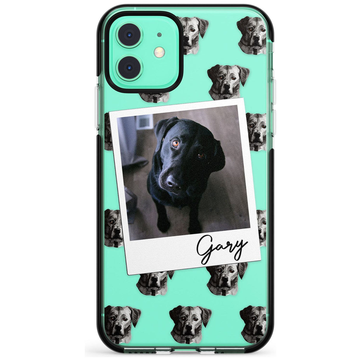 Labrador, Black - Custom Dog Photo Pink Fade Impact Phone Case for iPhone 11 Pro Max