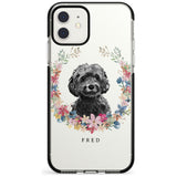 Black Cockapoo - Watercolour Dog Portrait Black Impact Phone Case for iPhone 11