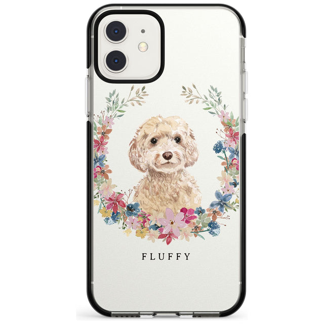 Champagne Cockapoo - Watercolour Dog Portrait Black Impact Phone Case for iPhone 11