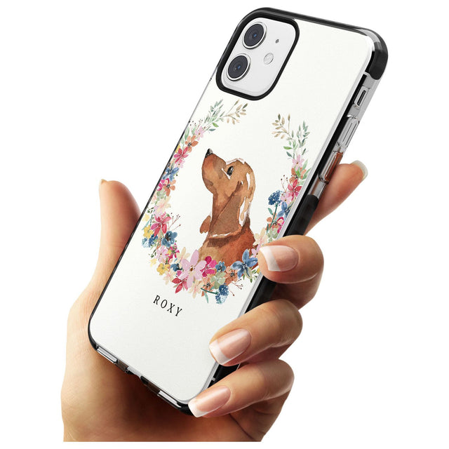 Tan Dachshund - Watercolour Dog Portrait Black Impact Phone Case for iPhone 11