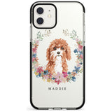 Cavapoo - Watercolour Dog Portrait Black Impact Phone Case for iPhone 11