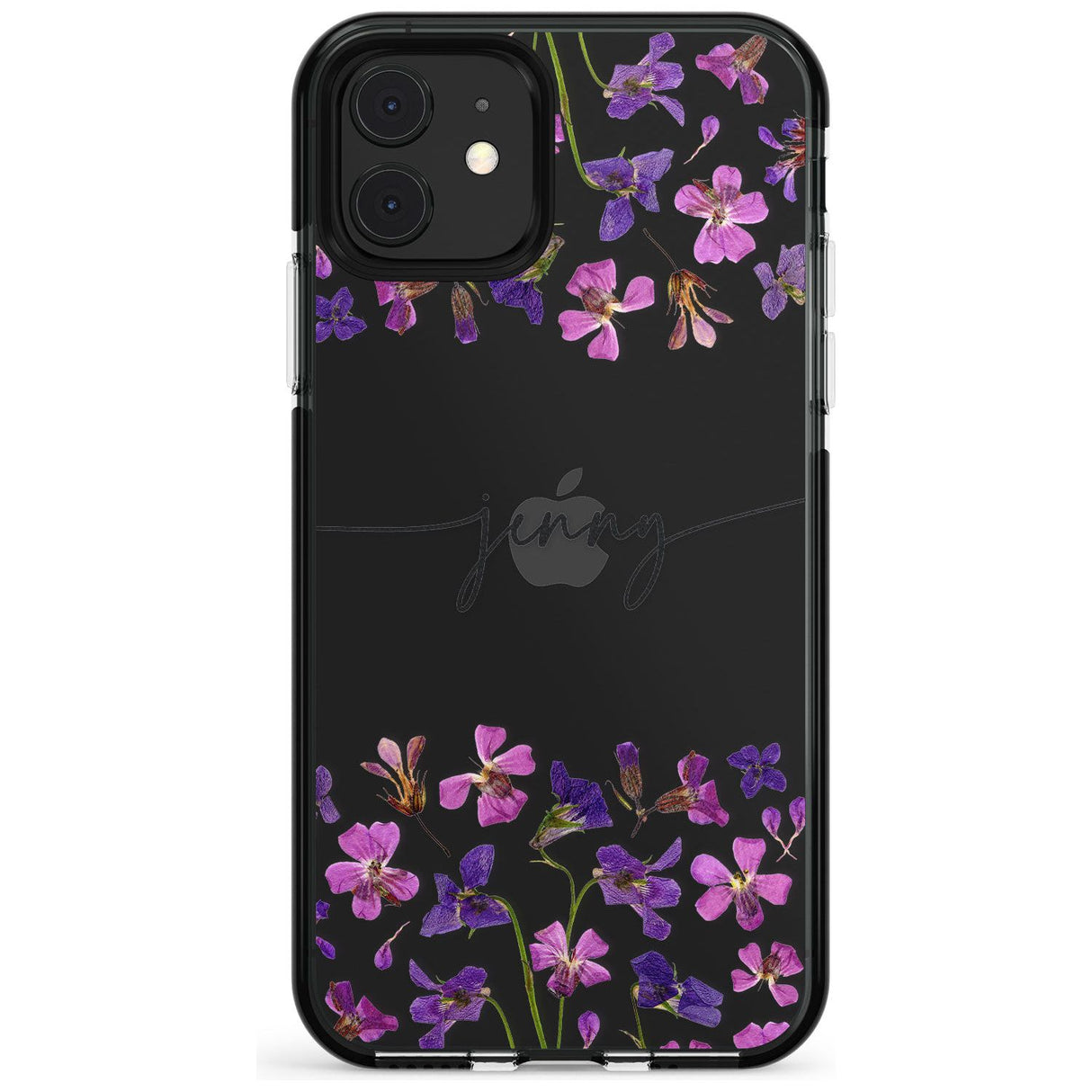 Custom Violet Flowers Pink Fade Impact Phone Case for iPhone 11 Pro Max