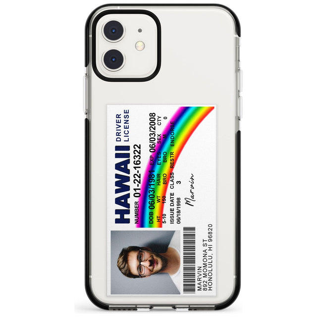 Personalised Hawaii Driving License Black Impact Phone Case for iPhone 11 Pro Max