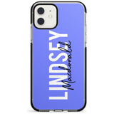 Bold Custom Name: Purple Black Impact Phone Case for iPhone 11