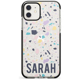 Customised Terrazzo - Pink, Purple, Blue Black Impact Phone Case for iPhone 11