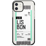 Lisbon Boarding Pass iPhone Case  Black Impact Custom Phone Case - Case Warehouse