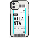 Atlanta Boarding Pass iPhone Case  Black Impact Custom Phone Case - Case Warehouse