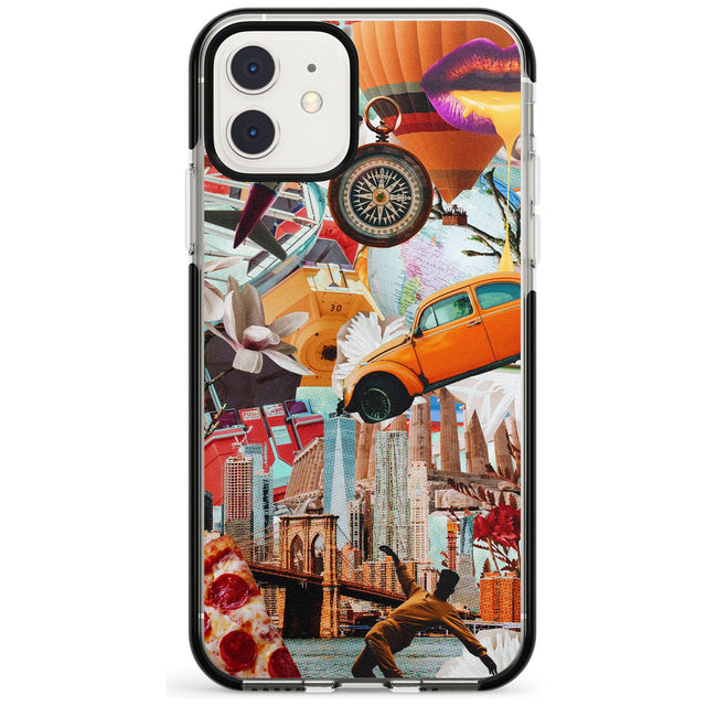 Vintage Collage: New York Mix Black Impact Phone Case for iPhone 11