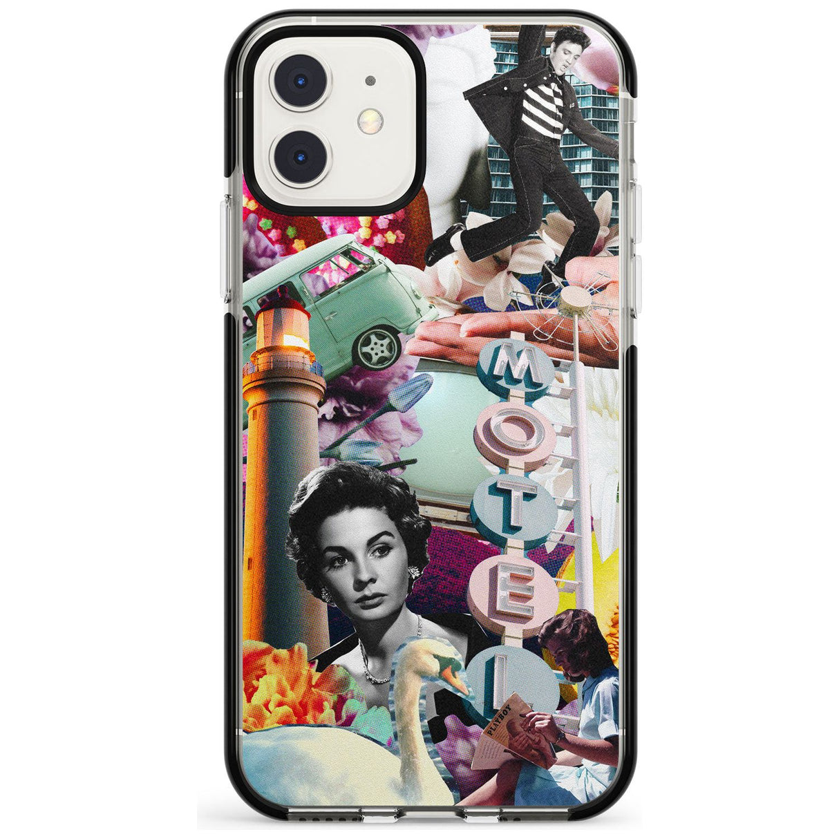 Vintage Collage: Retro Motel Black Impact Phone Case for iPhone 11