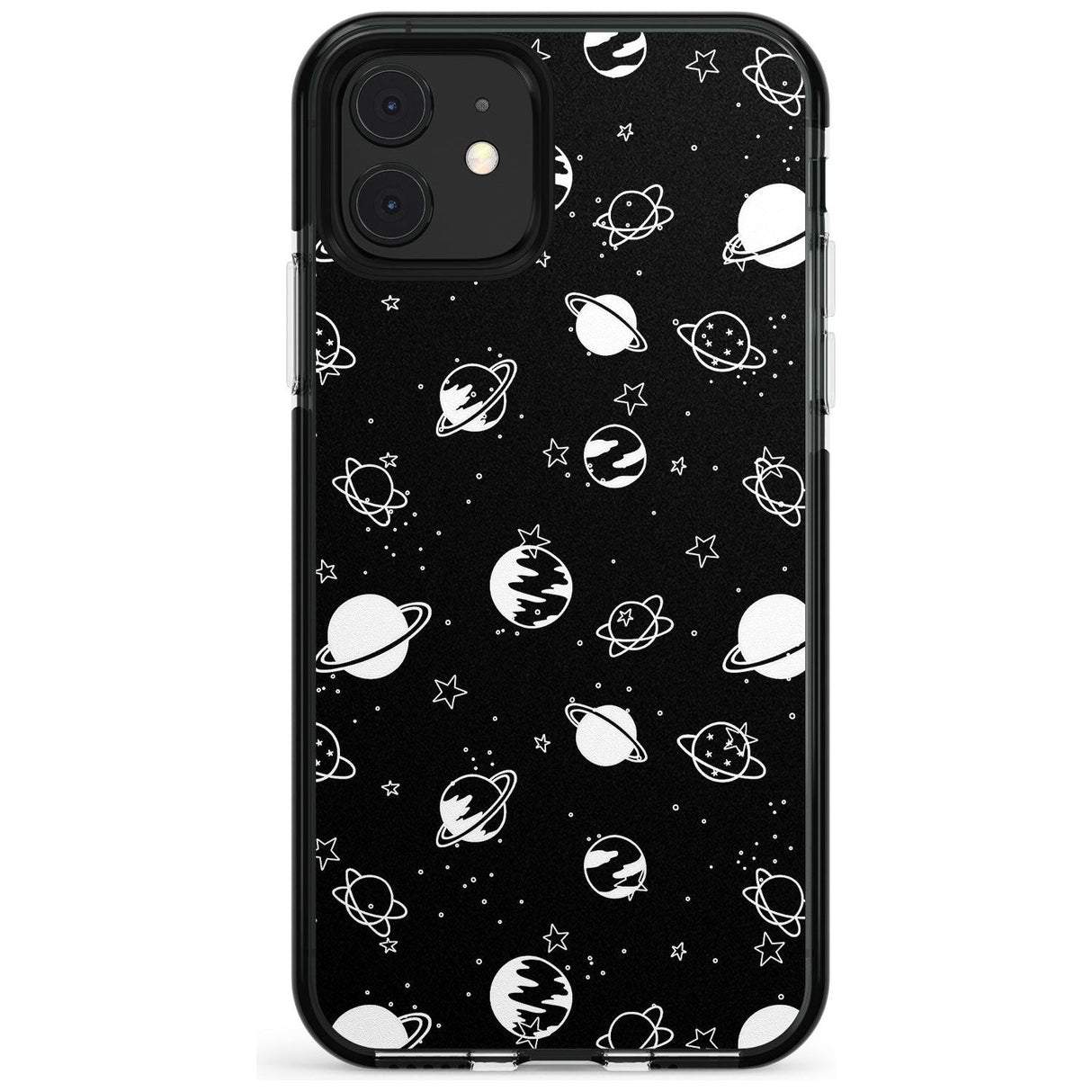 White Planets on Black Pink Fade Impact Phone Case for iPhone 11 Pro Max